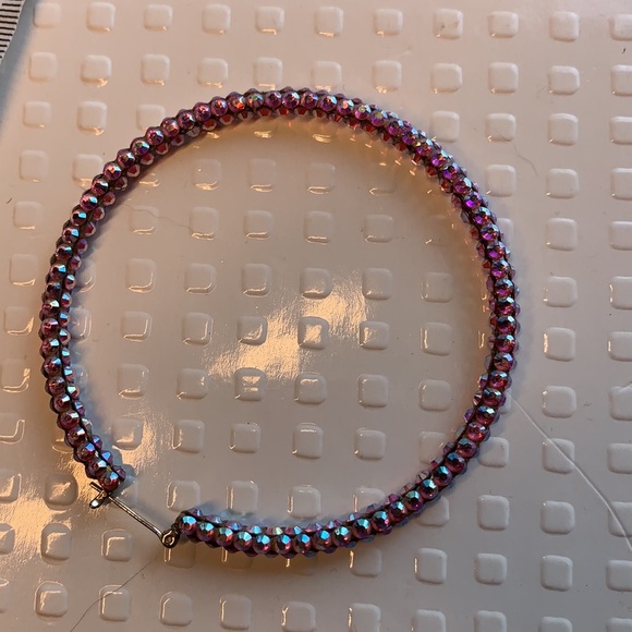 Jimmy crystal Swarovski pink hoops 2.75”d - Picture 3 of 5